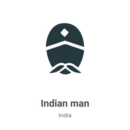 Indian man vector icon on white background. Flat vector indian man icon symbol sign from modern india collection for mobile concept and web apps design.のイラスト素材