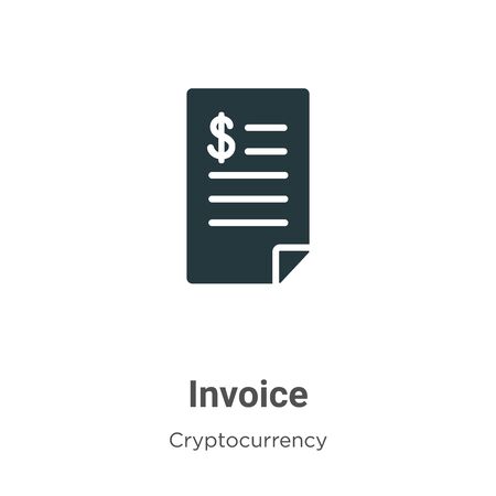 Invoice vector icon on white background. Flat vector invoice icon symbol sign from modern cryptocurrency collection for mobile concept and web apps design.のイラスト素材