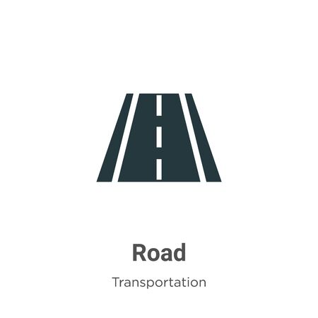 Road vector icon on white background. Flat vector road icon symbol sign from modern transportation collection for mobile concept and web apps design.のイラスト素材