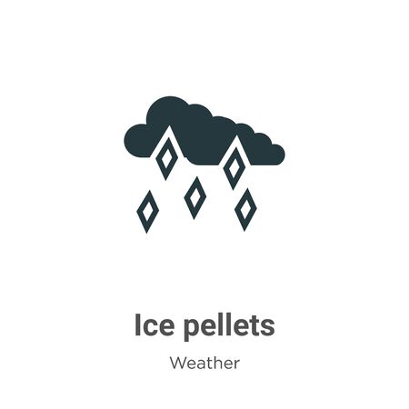 Ice pellets vector icon on white background. Flat vector ice pellets icon symbol sign from modern weather collection for mobile concept and web apps design.のイラスト素材
