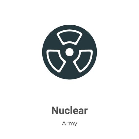 Nuclear vector icon on white background. Flat vector nuclear icon symbol sign from modern army collection for mobile concept and web apps design.のイラスト素材
