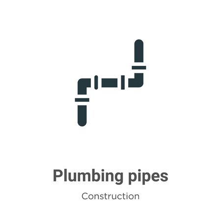 Plumbing pipes vector icon on white background. Flat vector plumbing pipes icon symbol sign from modern construction collection for mobile concept and web apps design.のイラスト素材