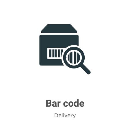 Bar code vector icon on white background. Flat vector bar code icon symbol sign from modern delivery collection for mobile concept and web apps design.のイラスト素材