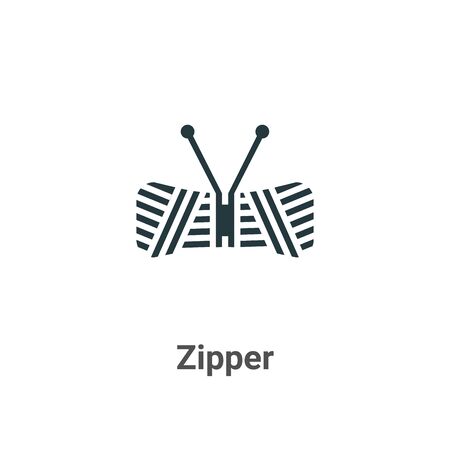 Zipper vector icon on white background. Flat vector zipper icon symbol sign from modern sew collection for mobile concept and web apps design.のイラスト素材