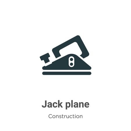 Jack plane vector icon on white background. Flat vector jack plane icon symbol sign from modern construction collection for mobile concept and web apps design.のイラスト素材
