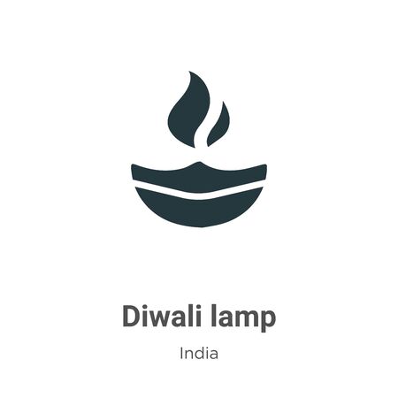 Diwali lamp vector icon on white background. Flat vector diwali lamp icon symbol sign from modern india collection for mobile concept and web apps design.のイラスト素材