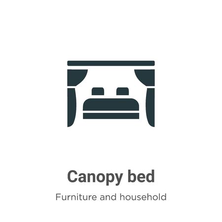 Canopy bed vector icon on white background. Flat vector canopy bed icon symbol sign from modern furniture and household collection for mobile concept and web apps design.のイラスト素材