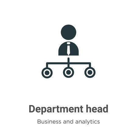 Department head vector icon on white background. Flat vector department head icon symbol sign from modern business and analytics collection for mobile concept and web apps design.のイラスト素材