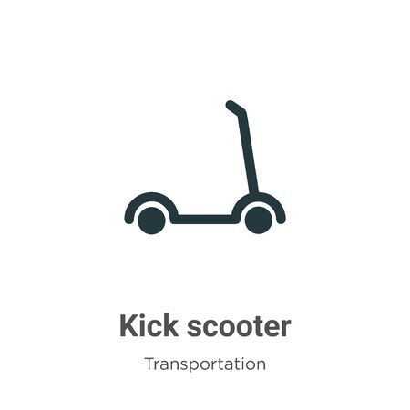 Kick scooter vector icon on white background. Flat vector kick scooter icon symbol sign from modern transportation collection for mobile concept and web apps design.のイラスト素材