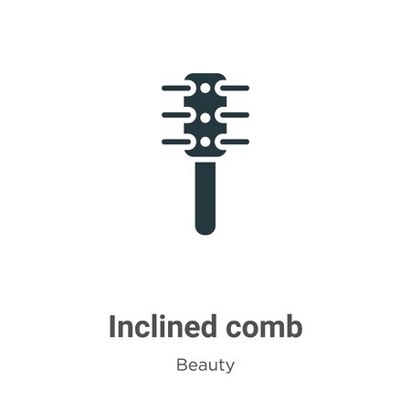 Inclined comb vector icon on white background. Flat vector inclined comb icon symbol sign from modern beauty collection for mobile concept and web apps design.のイラスト素材