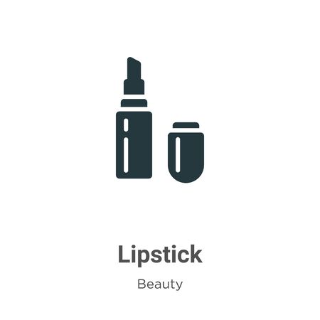Lipstick vector icon on white background. Flat vector lipstick icon symbol sign from modern beauty collection for mobile concept and web apps design.のイラスト素材