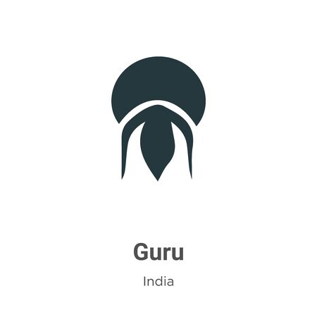 Guru vector icon on white background. Flat vector guru icon symbol sign from modern india collection for mobile concept and web apps design.のイラスト素材