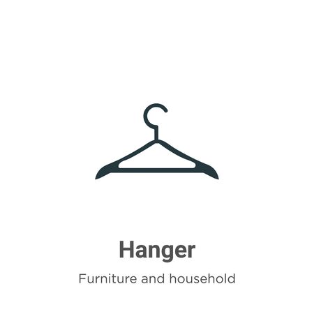 Hanger vector icon on white background. Flat vector hanger icon symbol sign from modern furniture and household collection for mobile concept and web apps design.のイラスト素材