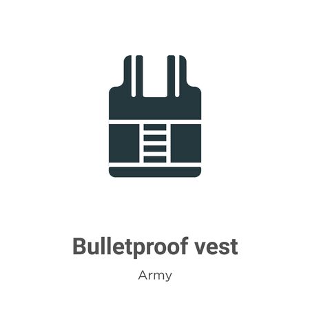 Bulletproof vest vector icon on white background. Flat vector bulletproof vest icon symbol sign from modern army collection for mobile concept and web apps design.のイラスト素材