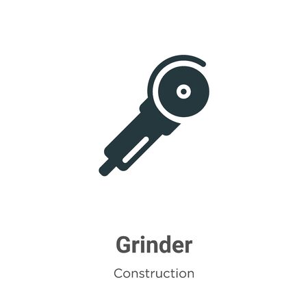 Grinder vector icon on white background. Flat vector grinder icon symbol sign from modern construction collection for mobile concept and web apps design.のイラスト素材