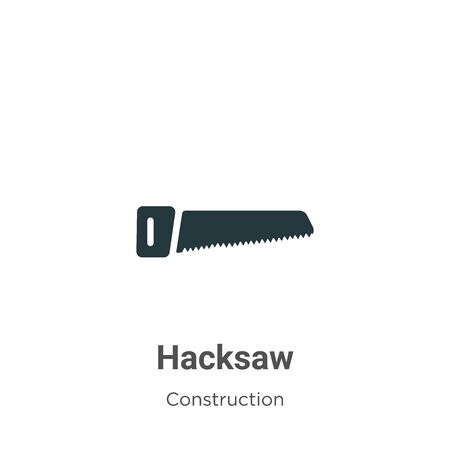 Hacksaw vector icon on white background. Flat vector hacksaw icon symbol sign from modern construction collection for mobile concept and web apps design.のイラスト素材
