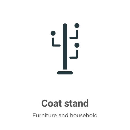 Coat stand vector icon on white background. Flat vector coat stand icon symbol sign from modern furniture and household collection for mobile concept and web apps design.のイラスト素材