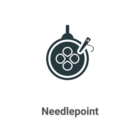 Needlepoint vector icon on white background. Flat vector needlepoint icon symbol sign from modern sew collection for mobile concept and web apps design.のイラスト素材