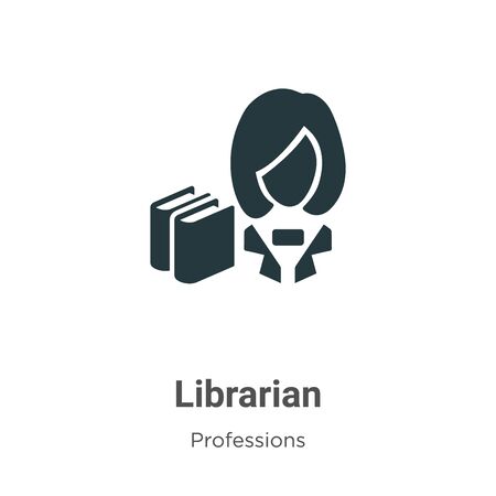 Librarian vector icon on white background. Flat vector librarian icon symbol sign from modern professions collection for mobile concept and web apps design.のイラスト素材