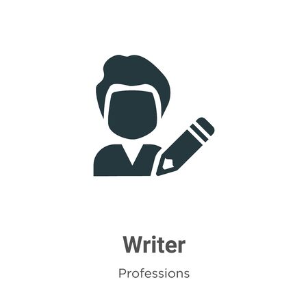 Writer vector icon on white background. Flat vector writer icon symbol sign from modern professions collection for mobile concept and web apps design.のイラスト素材