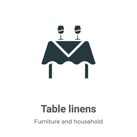 Table linens vector icon on white background. Flat vector table linens icon symbol sign from modern furniture and household collection for mobile concept and web apps design.のイラスト素材