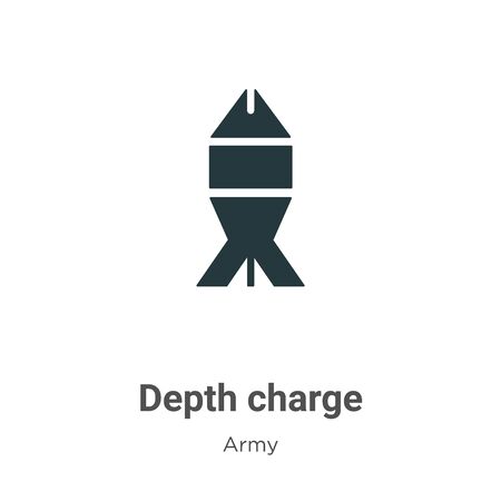 Depth charge vector icon on white background. Flat vector depth charge icon symbol sign from modern army collection for mobile concept and web apps design.のイラスト素材
