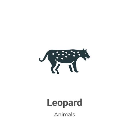 Leopard vector icon on white background. Flat vector leopard icon symbol sign from modern animals collection for mobile concept and web apps design.のイラスト素材