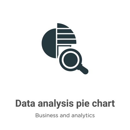 Data analysis pie chart vector icon on white background. Flat vector data analysis pie chart icon symbol sign from modern business and analytics collection for mobile concept and web apps design.のイラスト素材
