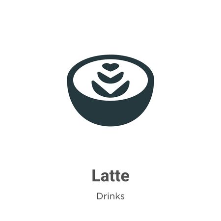 Latte vector icon on white background. Flat vector latte icon symbol sign from modern drinks collection for mobile concept and web apps design.のイラスト素材
