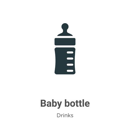 Baby bottle vector icon on white background. Flat vector baby bottle icon symbol sign from modern drinks collection for mobile concept and web apps design.のイラスト素材