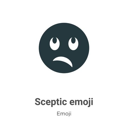 Sceptic emoji vector icon on white background. Flat vector sceptic emoji icon symbol sign from modern emoji collection for mobile concept and web apps design.のイラスト素材