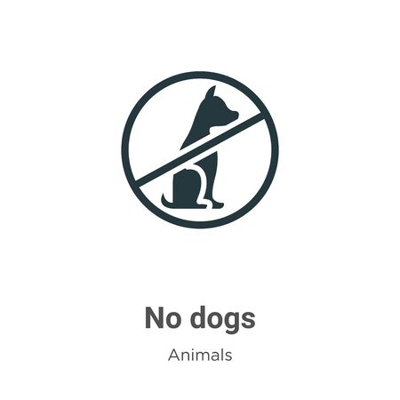 No dogs vector icon on white background. Flat vector no dogs icon symbol sign from modern animals collection for mobile concept and web apps design.のイラスト素材