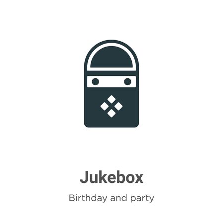 Jukebox vector icon on white background. Flat vector jukebox icon symbol sign from modern birthday and party collection for mobile concept and web apps design.のイラスト素材