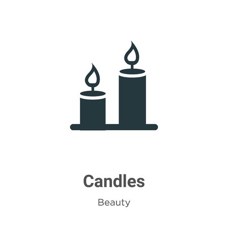 Candles vector icon on white background. Flat vector candles icon symbol sign from modern beauty collection for mobile concept and web apps design.のイラスト素材