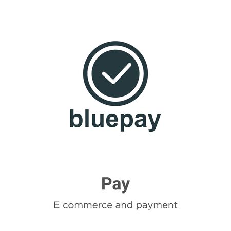 Bluepay vector icon on white background. Flat vector bluepay icon symbol sign from modern e commerce and payment collection for mobile concept and web apps design.のイラスト素材