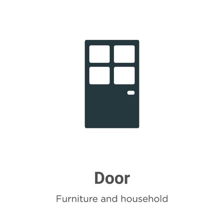 Door vector icon on white background. Flat vector door icon symbol sign from modern furniture and household collection for mobile concept and web apps design.のイラスト素材
