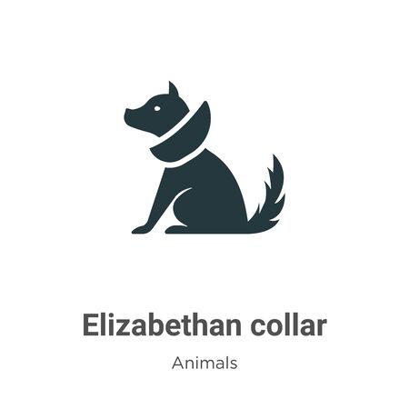 Elizabethan collar vector icon on white background. Flat vector elizabethan collar icon symbol sign from modern animals collection for mobile concept and web apps design.のイラスト素材