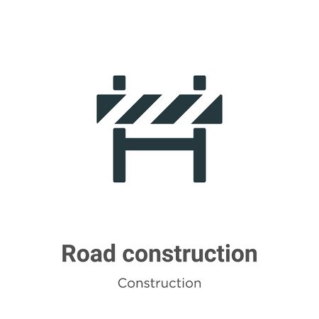 Road construction vector icon on white background. Flat vector road construction icon symbol sign from modern construction collection for mobile concept and web apps design.のイラスト素材