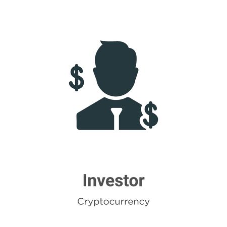 Investor vector icon on white background. Flat vector investor icon symbol sign from modern cryptocurrency collection for mobile concept and web apps design.のイラスト素材