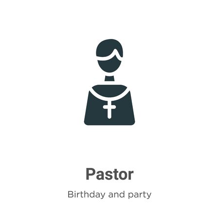 Pastor vector icon on white background. Flat vector pastor icon symbol sign from modern birthday and party collection for mobile concept and web apps design.のイラスト素材