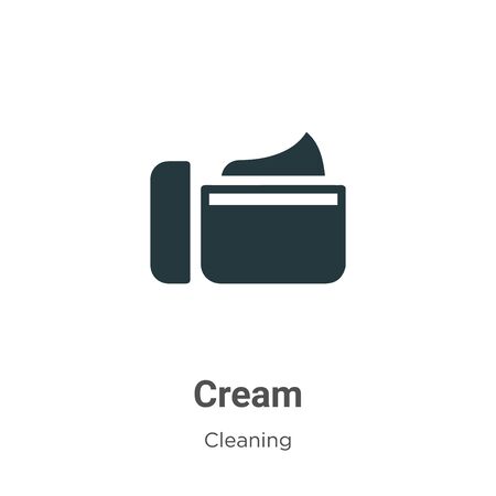 Cream vector icon on white background. Flat vector cream icon symbol sign from modern cleaning collection for mobile concept and web apps design.のイラスト素材