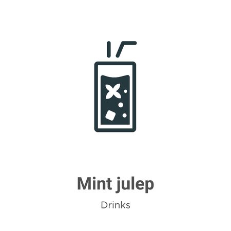 Mint julep vector icon on white background. Flat vector mint julep icon symbol sign from modern drinks collection for mobile concept and web apps design.のイラスト素材