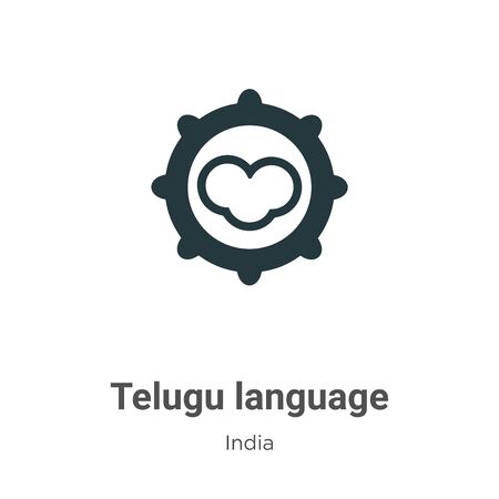 Telugu language vector icon on white background. Flat vector telugu language icon symbol sign from modern india collection for mobile concept and web apps design.のイラスト素材