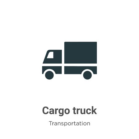 Cargo truck vector icon on white background. Flat vector cargo truck icon symbol sign from modern transportation collection for mobile concept and web apps design.のイラスト素材