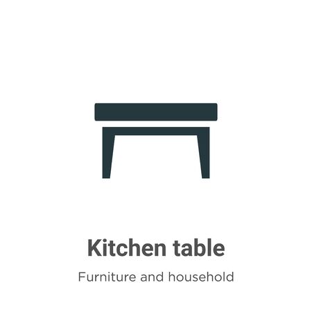 Kitchen table vector icon on white background. Flat vector kitchen table icon symbol sign from modern furniture and household collection for mobile concept and web apps design.のイラスト素材