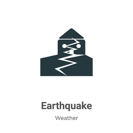 Earthquake vector icon on white background. Flat vector earthquake icon symbol sign from modern weather collection for mobile concept and web apps design.のイラスト素材
