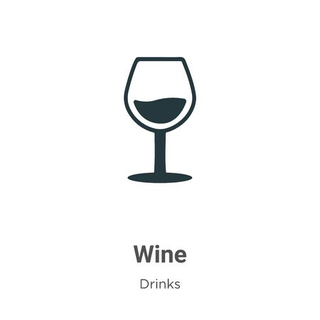 Wine vector icon on white background. Flat vector wine icon symbol sign from modern drinks collection for mobile concept and web apps design.のイラスト素材