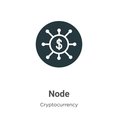 Node vector icon on white background. Flat vector node icon symbol sign from modern cryptocurrency collection for mobile concept and web apps design.のイラスト素材