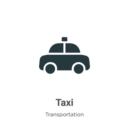Taxi vector icon on white background. Flat vector taxi icon symbol sign from modern transportation collection for mobile concept and web apps design.のイラスト素材