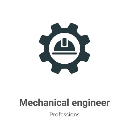 Mechanical engineer vector icon on white background. Flat vector mechanical engineer icon symbol sign from modern professions collection for mobile concept and web apps design.のイラスト素材